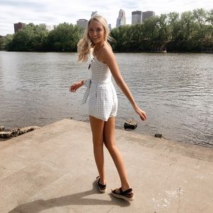 Abercrombie Checkered Tie Romper